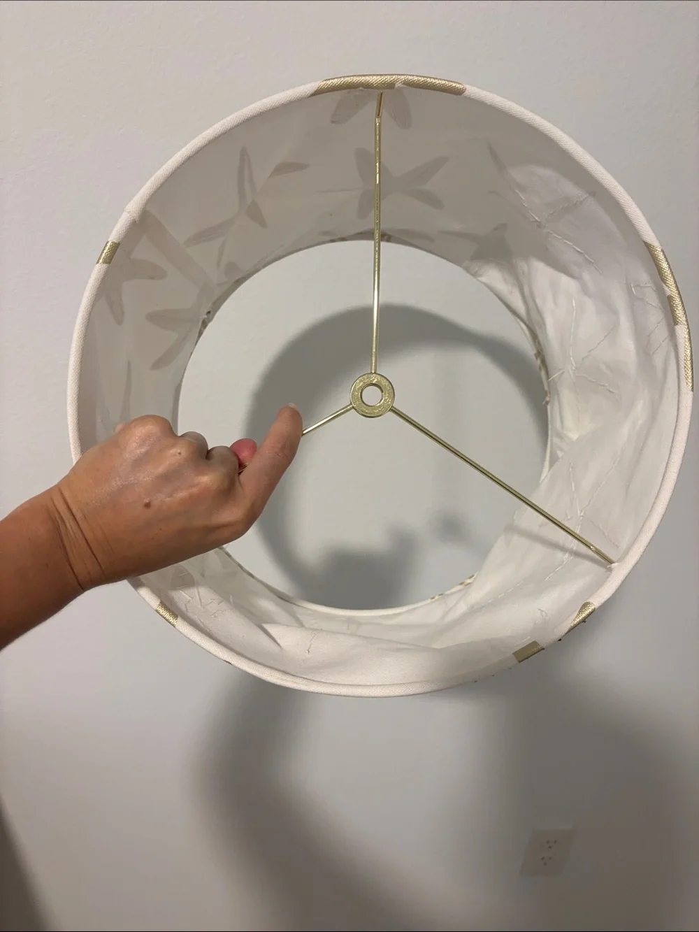Decorative Starfish Canvas lamp shade - White and Gold